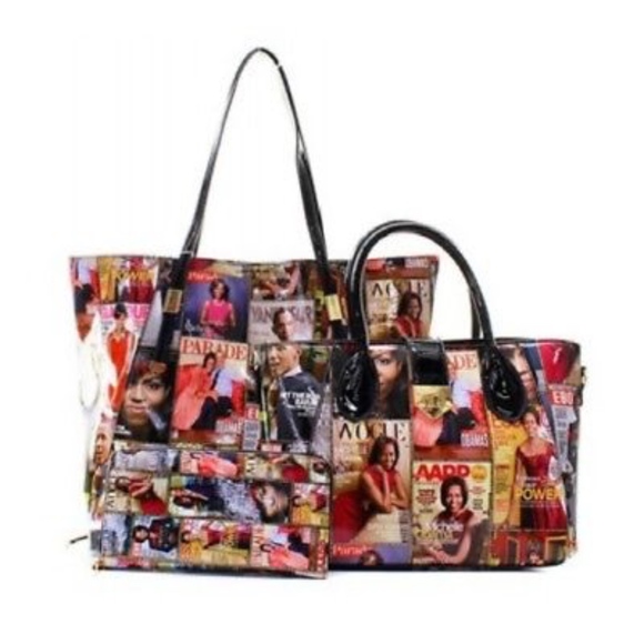 Michelle Obama Bag 3 in 1 Classic Tote Satchel and - Picture 3 of 6
